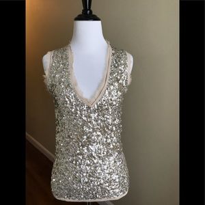 J.Crew Merino Sequin Chiffon Top